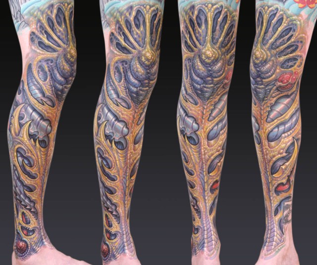 A biomechanical tattoo by Guy Aitchison